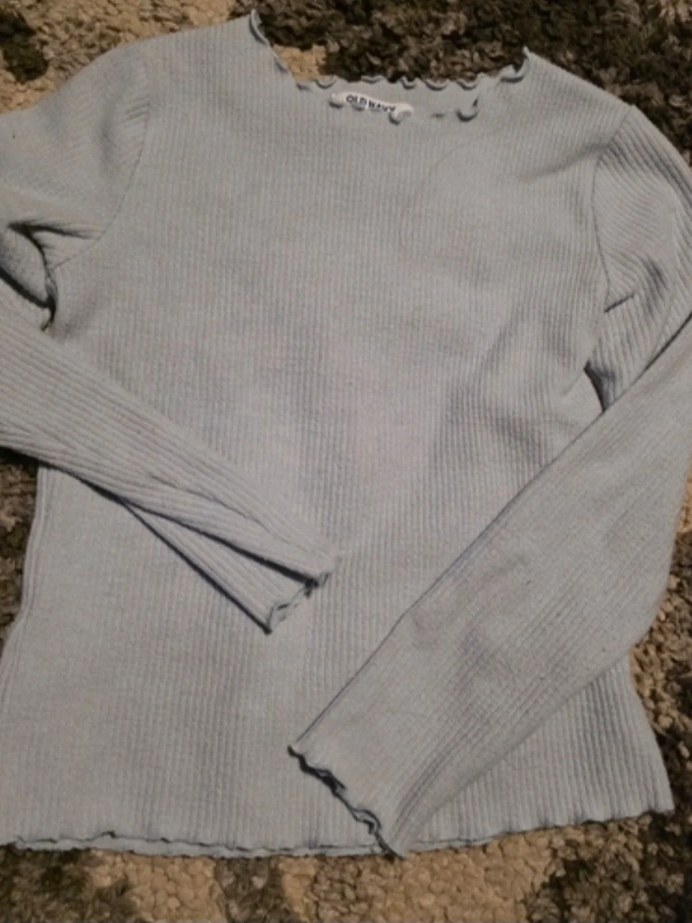 Old Navy Pale Blue Ribbed Crewneck Sweater